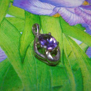 Vintage Pendant - 925 Sterling Silver With Faceted Amethyst